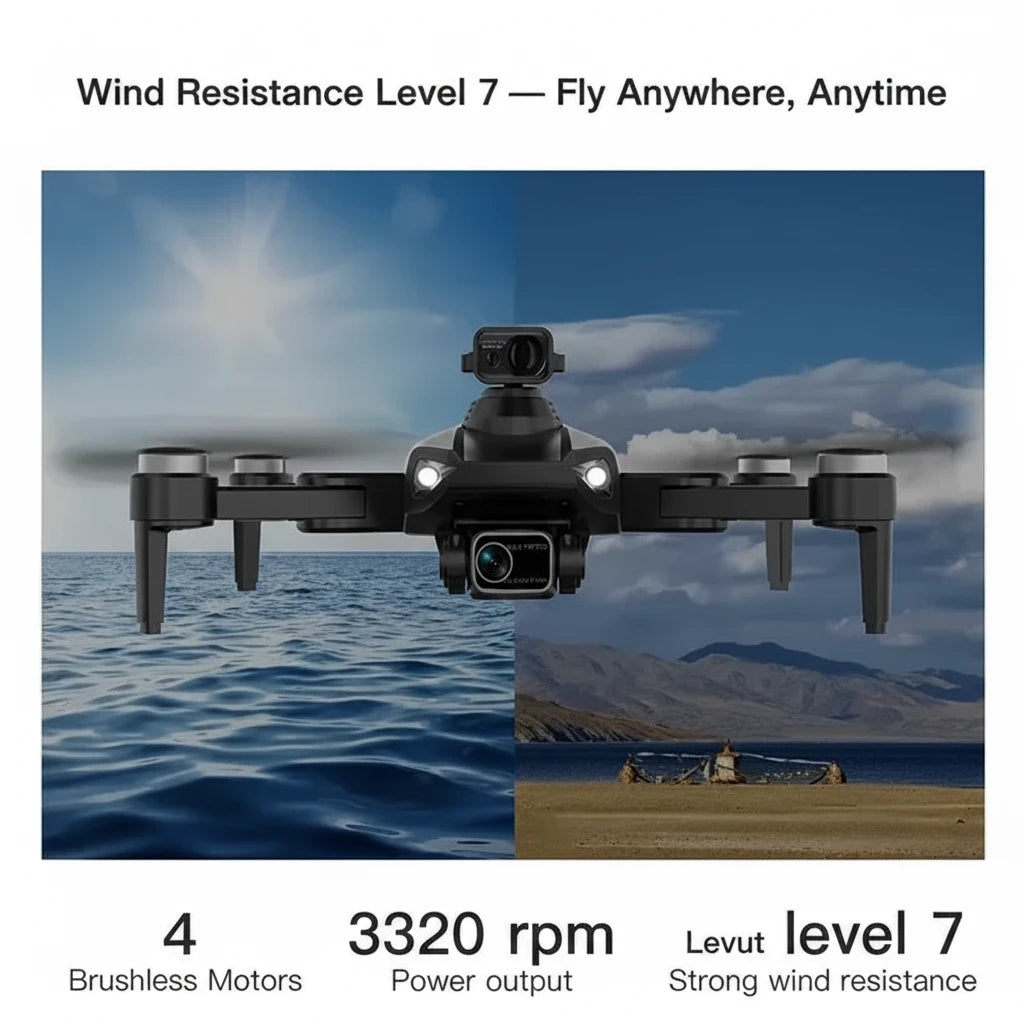 Drone Pro MAX – 4K Dual Camera, 360° Obstacle Avoidance w/Bag