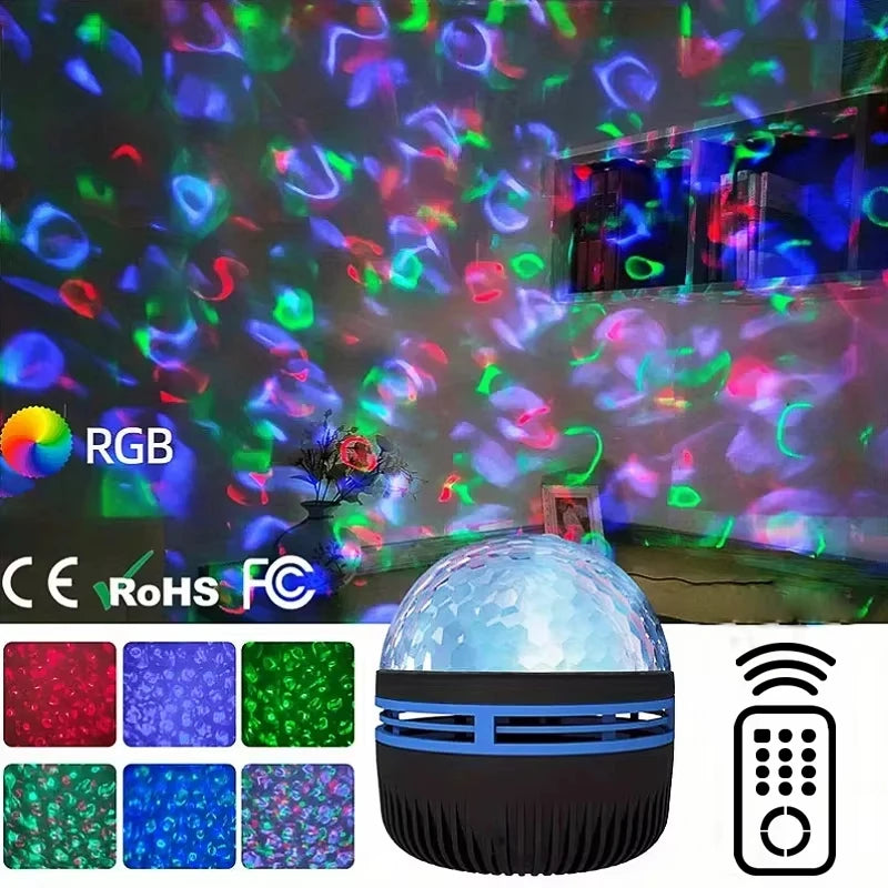 Galaxy Star Projector Night Light – 7 Color Patterns, USB Powered, Room & Bedroom Decor