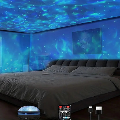 Galaxy Star Projector Night Light – 7 Color Patterns, USB Powered, Room & Bedroom Decor