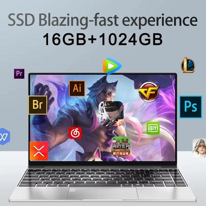 Tethered Oasis 14.1" Laptop – Intel 4405U, 16GB RAM, Windows 11 Pro, Ultra Slim