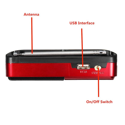 Portable Mini FM Radio – Rechargeable Handheld Radio with MP3 & Bluetooth
