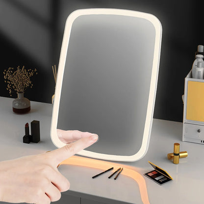 Tethered Oasis LED Makeup Mirror with Touch Sensor | 3 Color Lighting & Adjustable Brightness