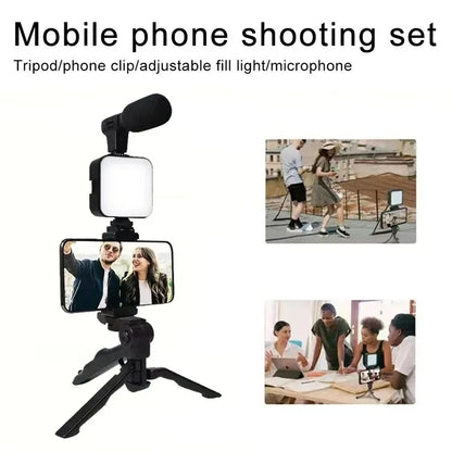 Smartphone Vlogging Kit – Tripod, LED Fill Light & Microphone Starter Set