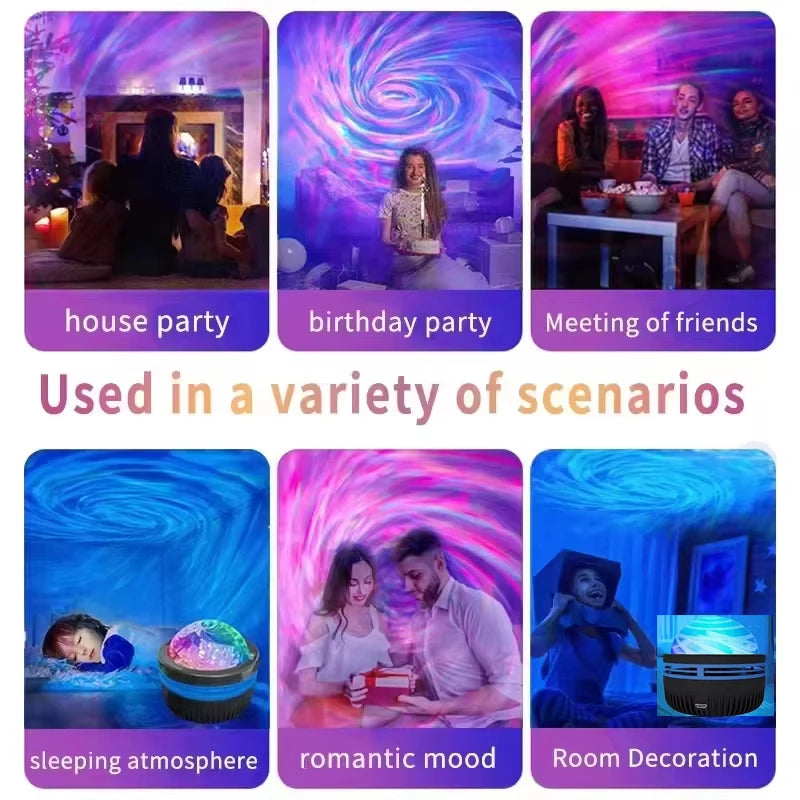 Galaxy Star Projector Night Light – 7 Color Patterns, USB Powered, Room & Bedroom Decor