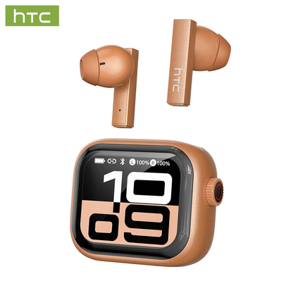 Tethered Oasis HTC NE40 Wireless Earbuds – HD Touch Screen Case, AI Translator, 48Hr Battery