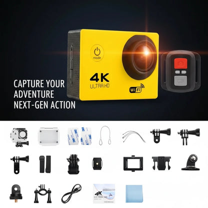 4K Action Camera – Waterproof, WiFi, 170° Wide Angle