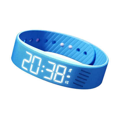 LED Digital Alarm Clock Watch Snooze-proof Alarm Bracelet with Running Pedometer Waterproof Vibrating Alarm