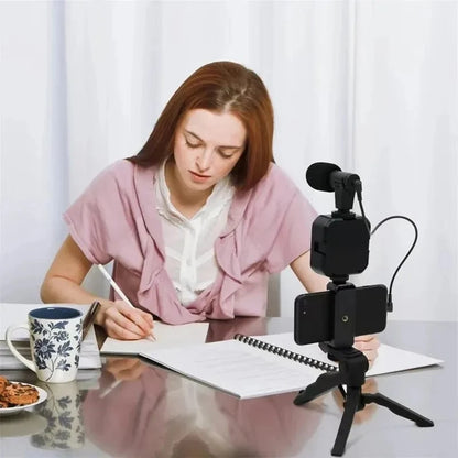 Smartphone Vlogging Kit – Tripod, LED Fill Light & Microphone Starter Set