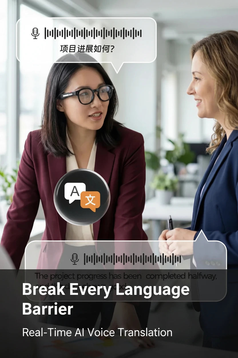 AI Smart Glasses 4K – Camera, Bluetooth, AI Translation.