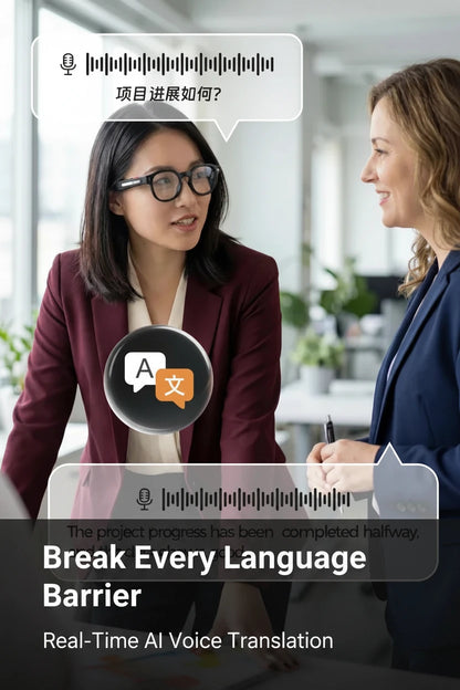 AI Smart Glasses 4K – Camera, Bluetooth, AI Translation.