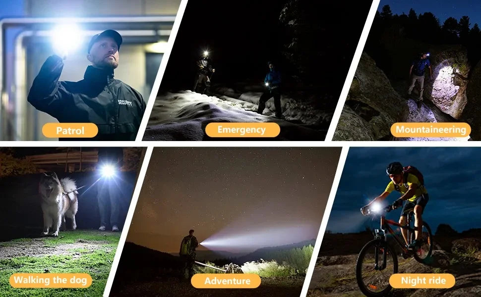 Mini Rechargeable LED Flashlight – 8 Modes, Magnetic Base & USB-C Charging