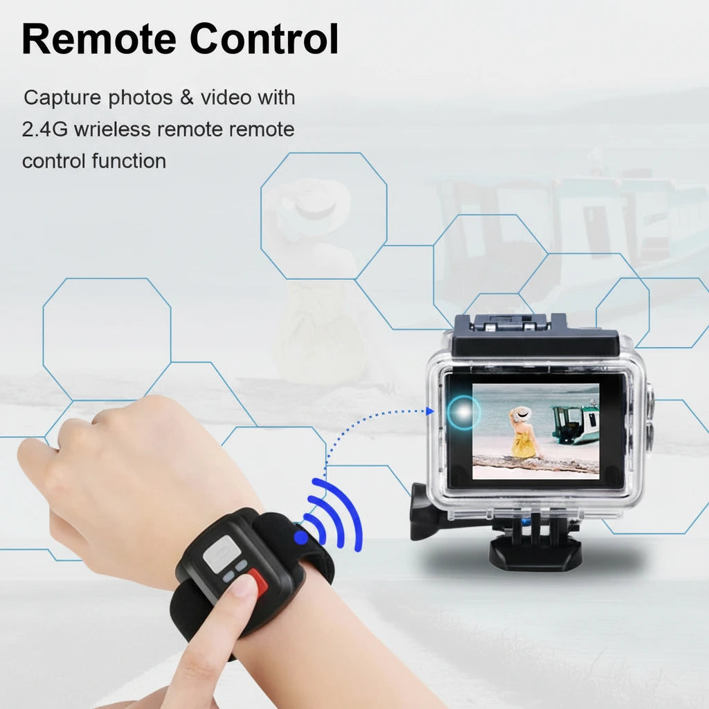 4K Action Camera – Waterproof, WiFi, 170° Wide Angle