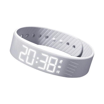LED Digital Alarm Clock Watch Snooze-proof Alarm Bracelet with Running Pedometer Waterproof Vibrating Alarm