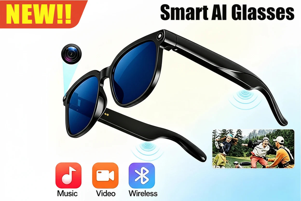 AI Smart Glasses 4K – Camera, Bluetooth, AI Translation.