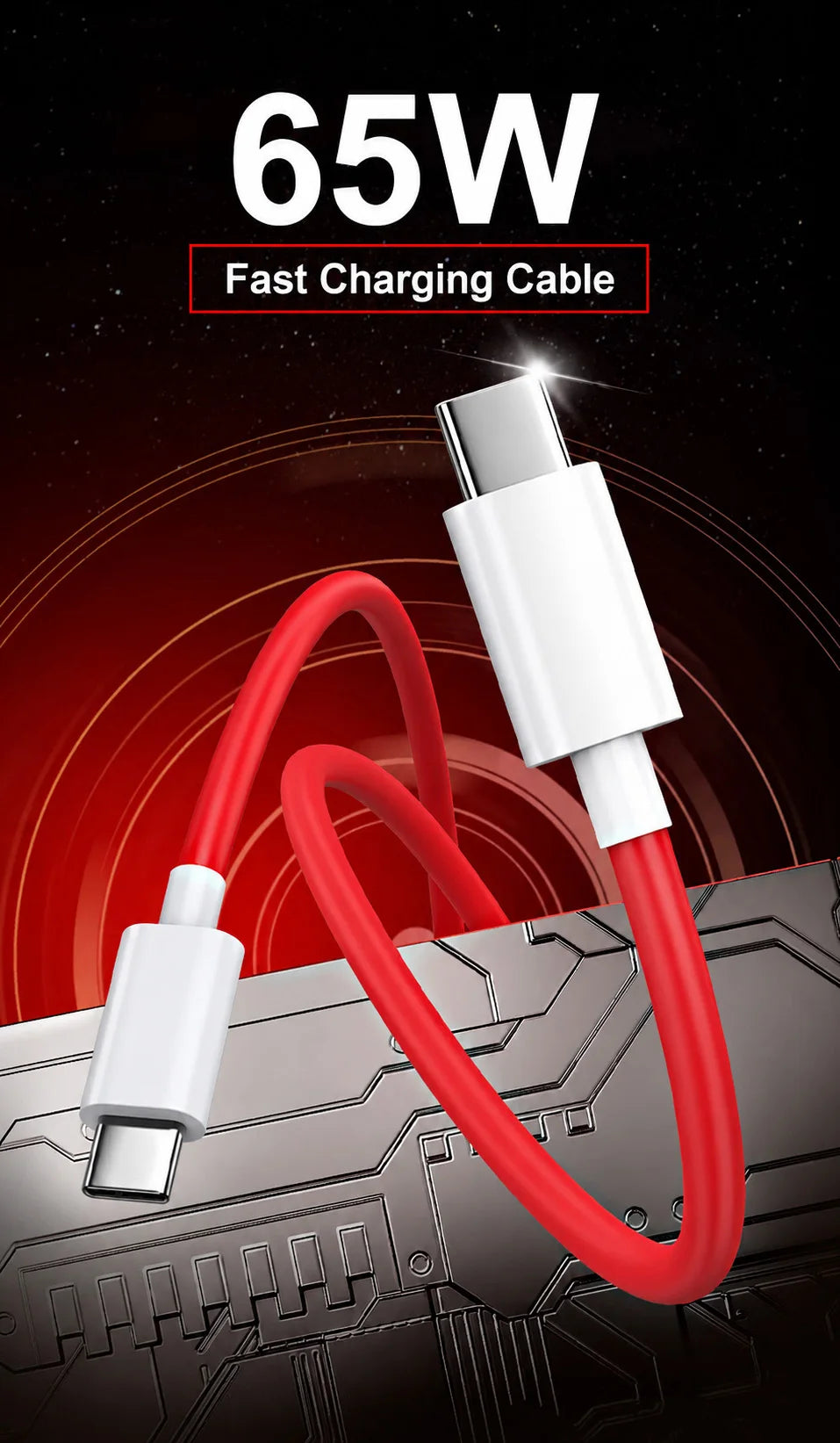 65W Fast Charging USB-C Cable