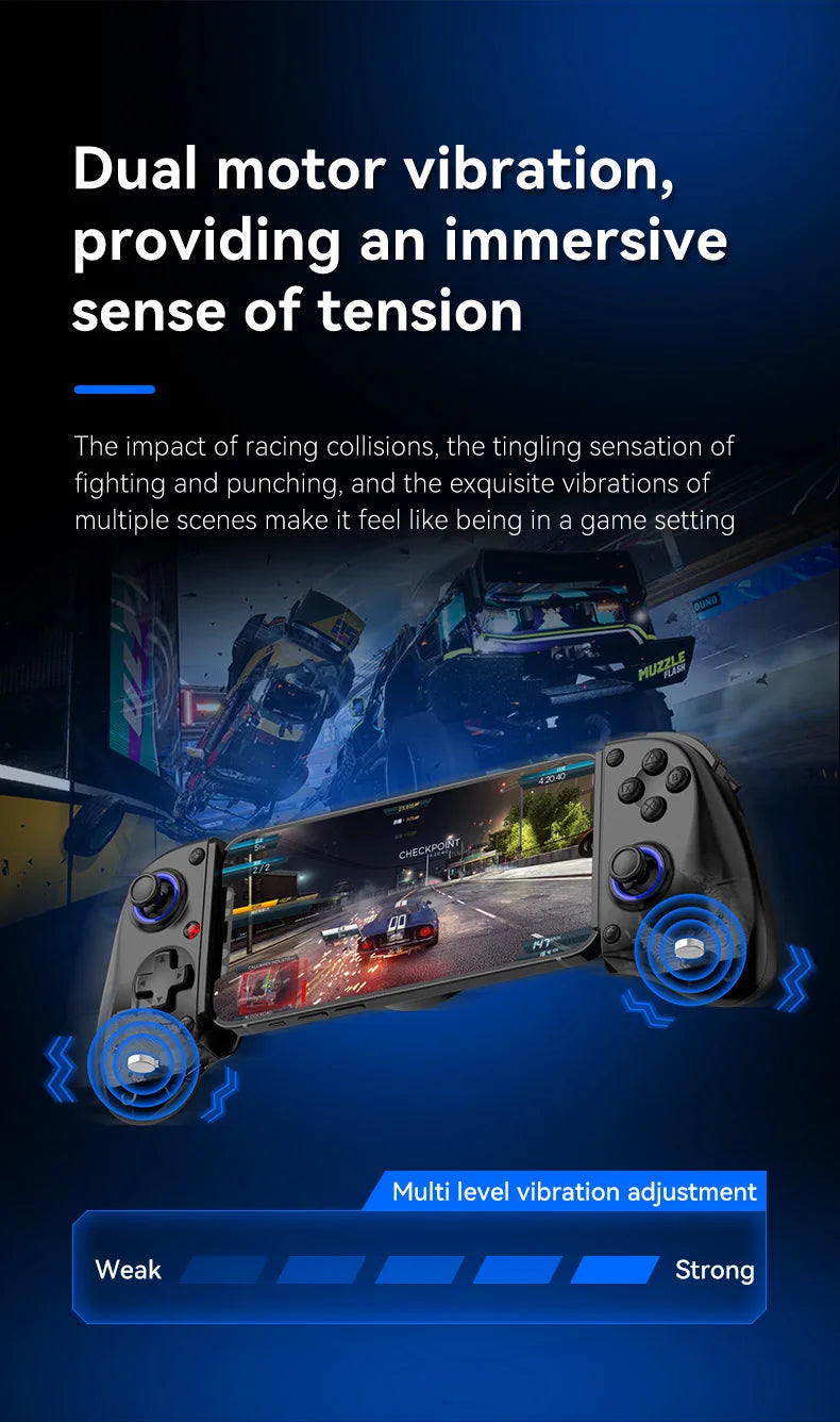 Tethered Oasis Telescopic Wireless Gamepad Controller – Bluetooth 5.2, Hall Effect Joystick, Switch/Android/iOS/PS3/PS4/Xbox