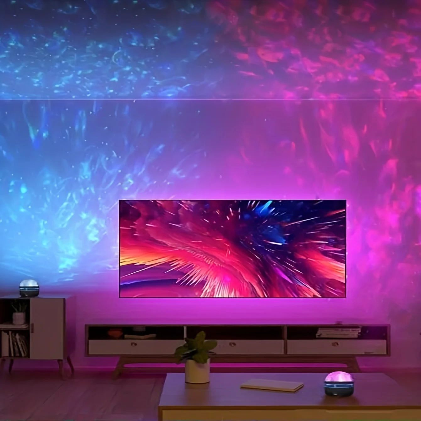 Galaxy Star Projector Night Light – 7 Color Patterns, USB Powered, Room & Bedroom Decor