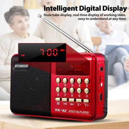 Portable Mini FM Radio – Rechargeable Handheld Radio with MP3 & Bluetooth