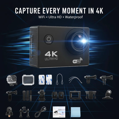 4K Action Camera – Waterproof, WiFi, 170° Wide Angle