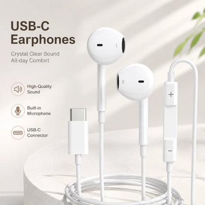 Wired In-Ear Headphones with Mic & Volume Control