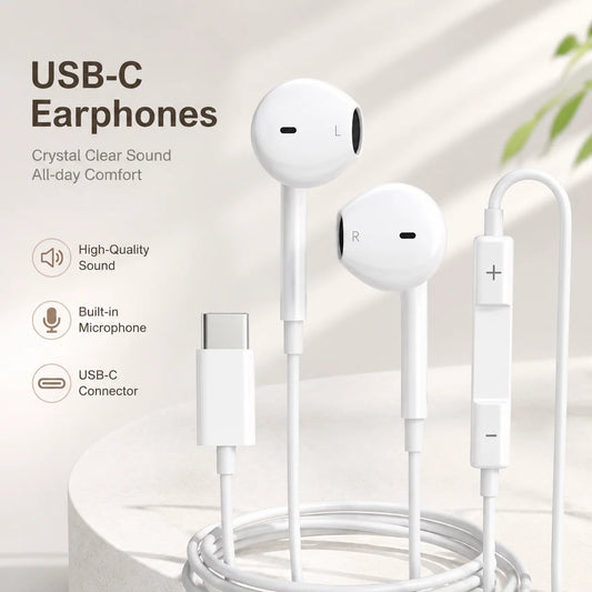 Wired In-Ear Headphones with Mic & Volume Control