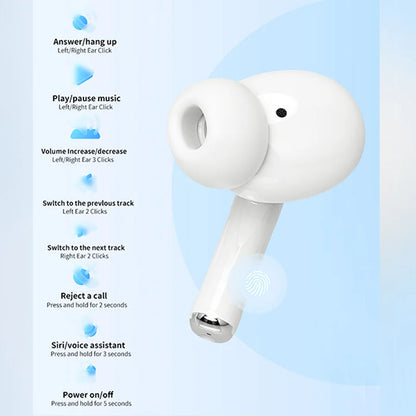 Tethered Oasis Air Pro 7 Wireless Earbuds – Bluetooth 5.1, Waterproof, Touch Control & Mic