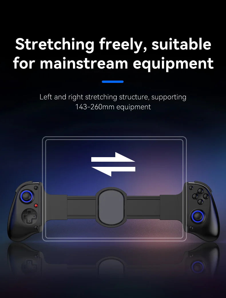 Tethered Oasis Telescopic Wireless Gamepad Controller – Bluetooth 5.2, Hall Effect Joystick, Switch/Android/iOS/PS3/PS4/Xbox