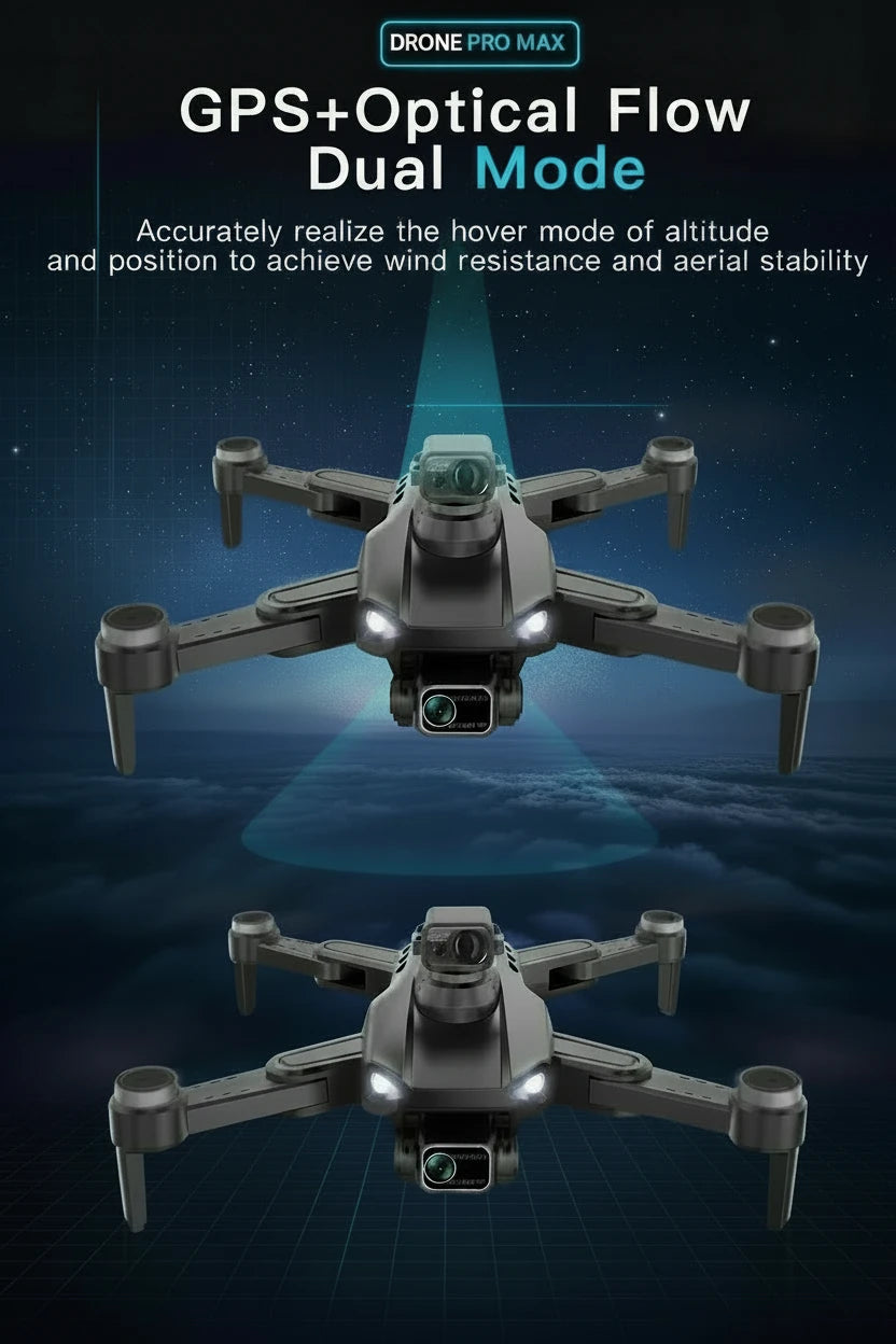 Drone Pro MAX – 4K Dual Camera, 360° Obstacle Avoidance w/Bag