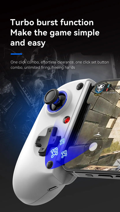 Tethered Oasis Telescopic Wireless Gamepad Controller – Bluetooth 5.2, Hall Effect Joystick, Switch/Android/iOS/PS3/PS4/Xbox