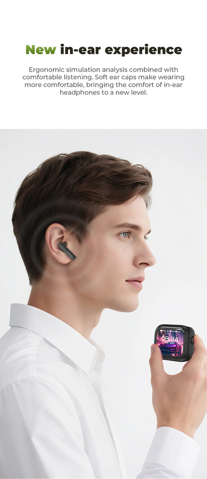 Tethered Oasis HTC NE40 Wireless Earbuds – HD Touch Screen Case, AI Translator, 48Hr Battery