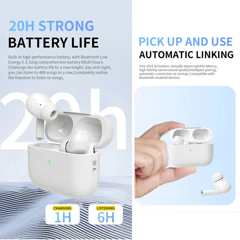 Tethered Oasis Air Pro 7 Wireless Earbuds – Bluetooth 5.1, Waterproof, Touch Control & Mic