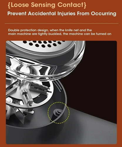 Advertisement for loose sensing contact system to prevent injuries, with a close-up of machine components.