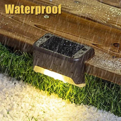 Solar LED Step & Deck Lights — Waterproof Outdoor Stair Lights