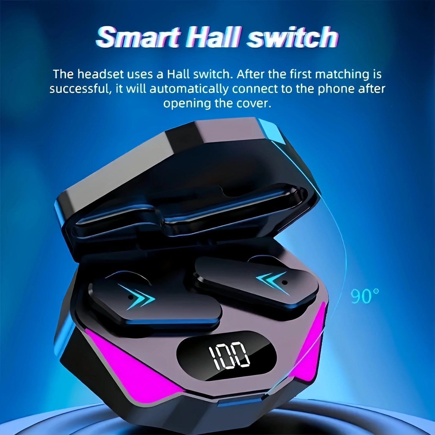Wireless Bluetooth Earbuds- LED Display, Noise Cancelling, Built-in Mic