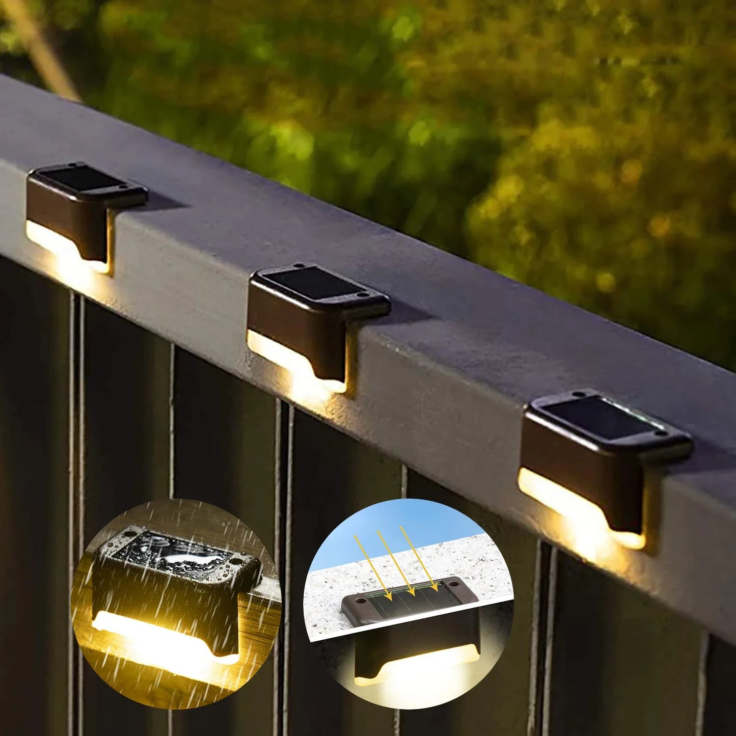 Solar LED Step & Deck Lights — Waterproof Outdoor Stair Lights