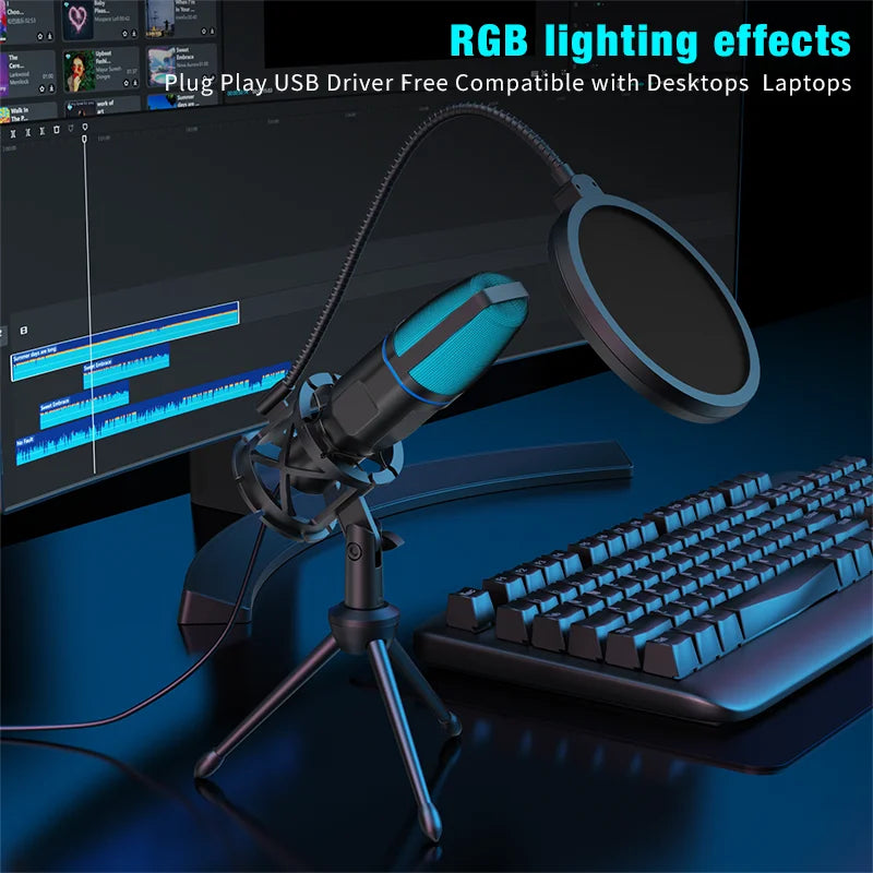USB RGB Condenser Microphone for Gaming, Podcasting & Streaming