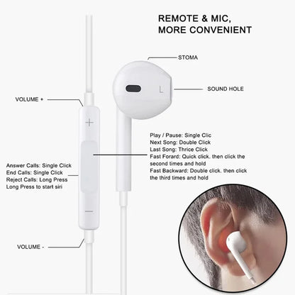Wired In-Ear Headphones with Mic & Volume Control