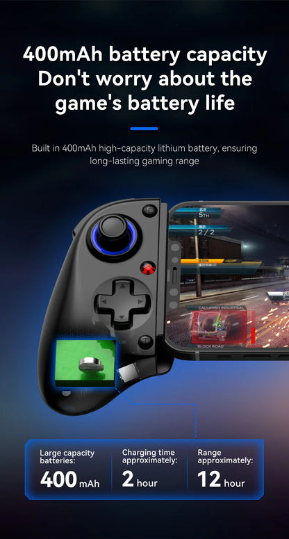 Tethered Oasis Telescopic Wireless Gamepad Controller – Bluetooth 5.2, Hall Effect Joystick, Switch/Android/iOS/PS3/PS4/Xbox