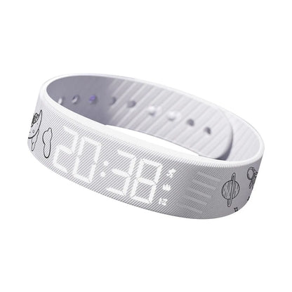 LED Digital Alarm Clock Watch Snooze-proof Alarm Bracelet with Running Pedometer Waterproof Vibrating Alarm