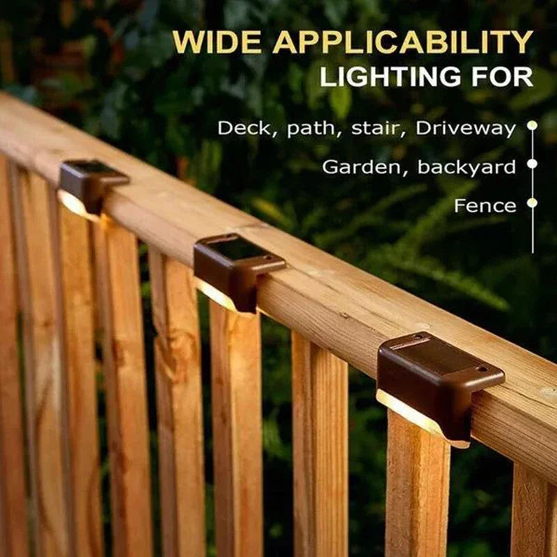 Solar LED Step & Deck Lights — Waterproof Outdoor Stair Lights