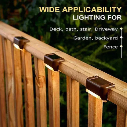 Solar LED Step & Deck Lights — Waterproof Outdoor Stair Lights