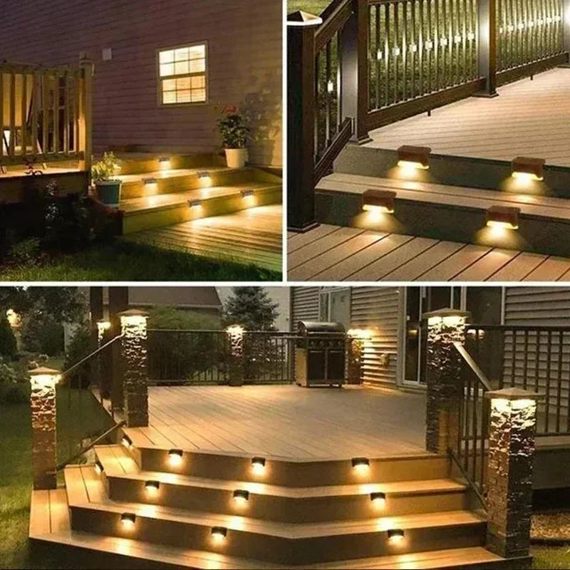 Solar LED Step & Deck Lights — Waterproof Outdoor Stair Lights