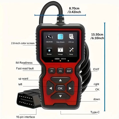 Professional OBD2 Scanner – USB-Powered Car Diagnostic Tool