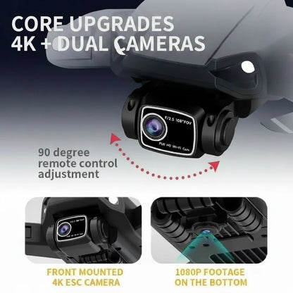 Drone Pro MAX – 4K Dual Camera, 360° Obstacle Avoidance w/Bag