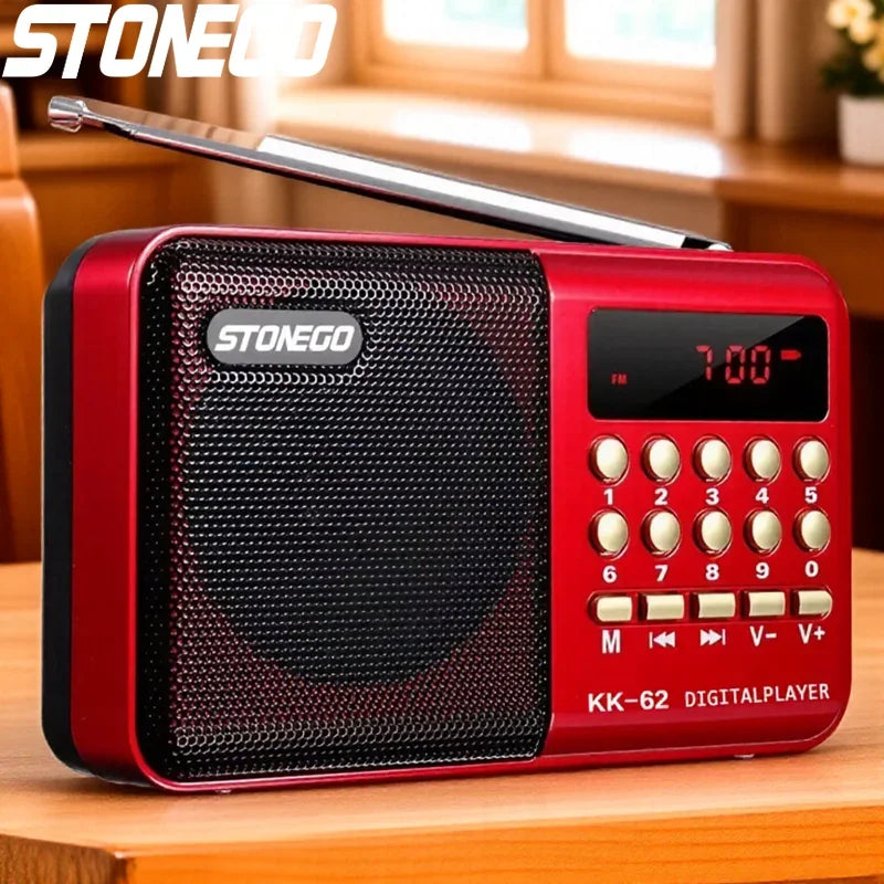 Portable Mini FM Radio – Rechargeable Handheld Radio with MP3 & Bluetooth