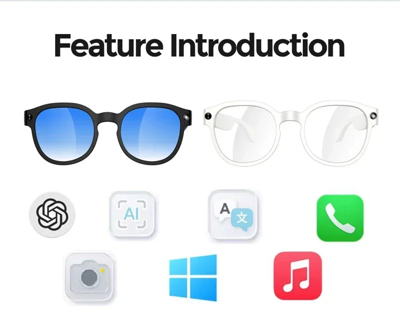 AI Smart Glasses 4K – Camera, Bluetooth, AI Translation.