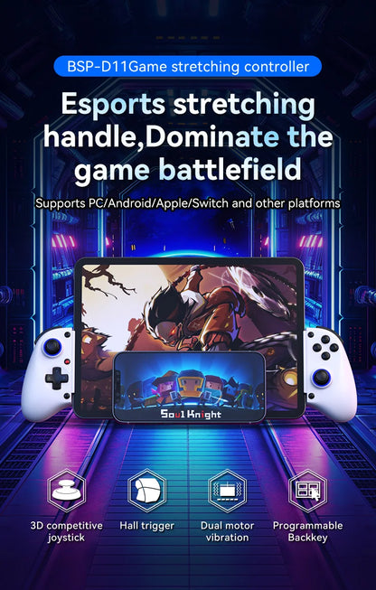 Tethered Oasis Telescopic Wireless Gamepad Controller – Bluetooth 5.2, Hall Effect Joystick, Switch/Android/iOS/PS3/PS4/Xbox