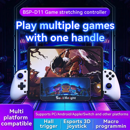Tethered Oasis Telescopic Wireless Gamepad Controller – Bluetooth 5.2, Hall Effect Joystick, Switch/Android/iOS/PS3/PS4/Xbox