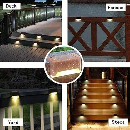 Solar LED Step & Deck Lights — Waterproof Outdoor Stair Lights